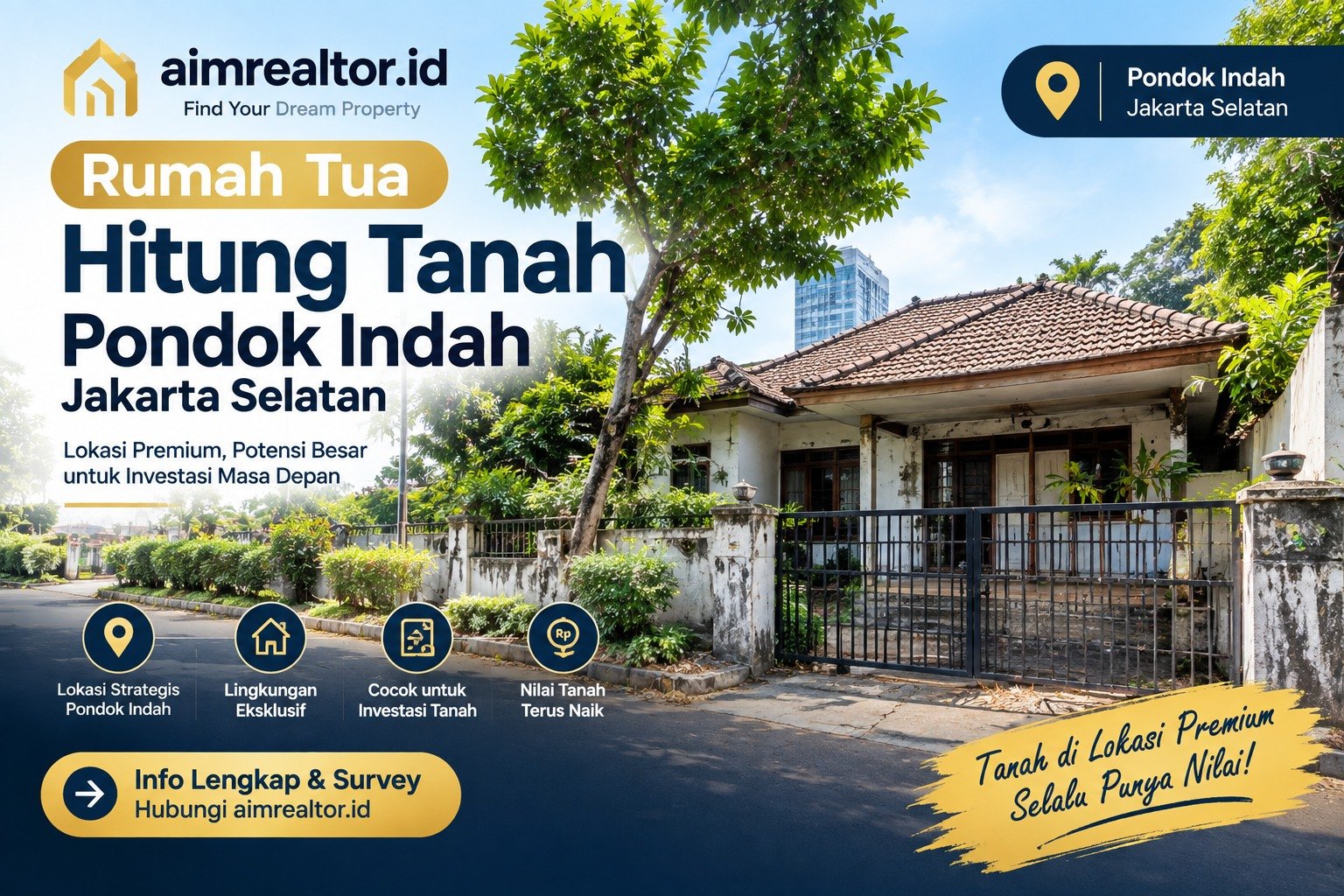 rumah tua hitung tanah pondok indah di Jakarta Selatan