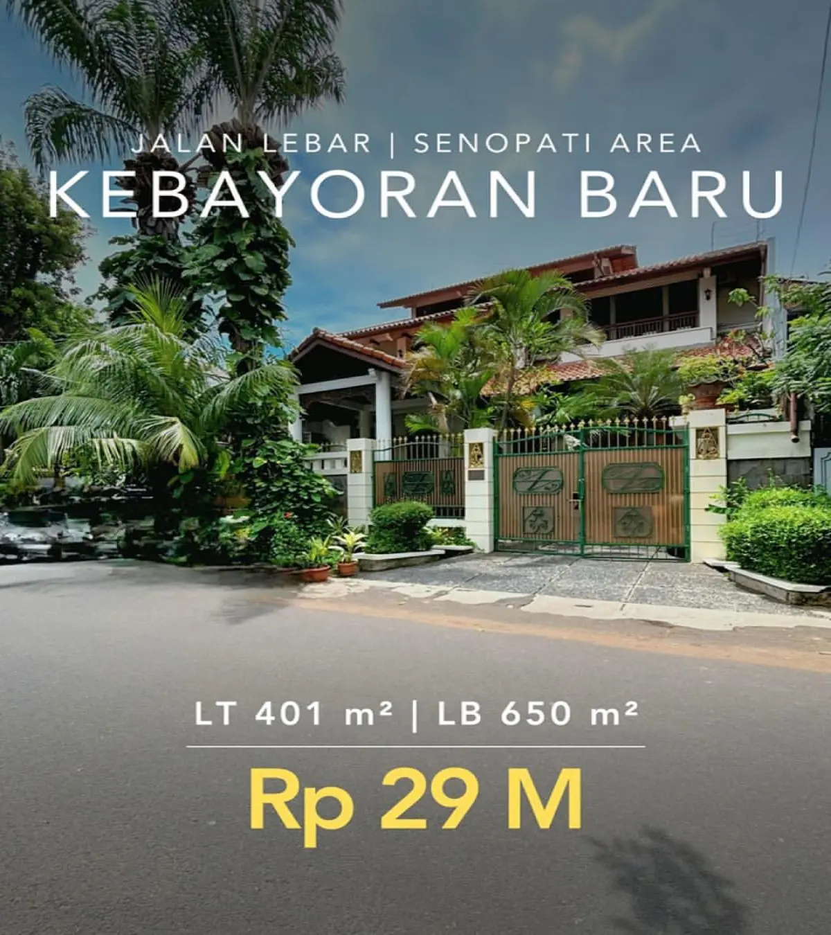 Rumah dijual di Kebayoran Baru Jakarta Selatan - Rumah Dijual Kebayoran Baru Jakarta Selatan Senopati Area