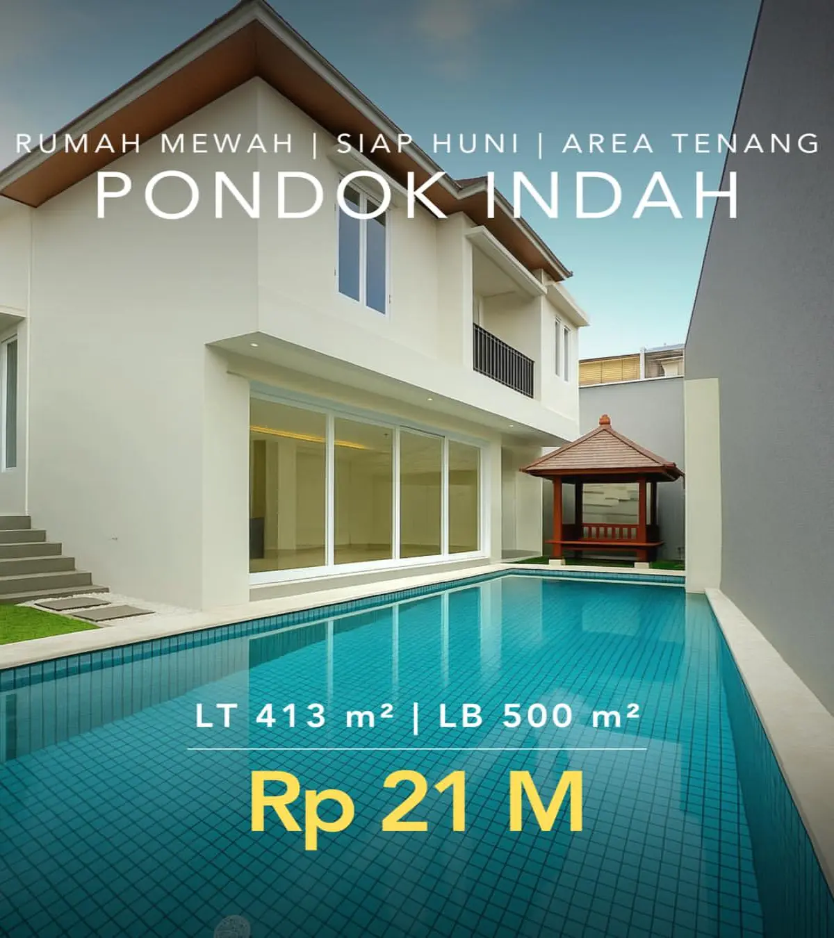Rumah dijual di Pondok indah Jakarta Selatan - Rumah Private Pool Pondok Indah Jakarta Selatan Dijual