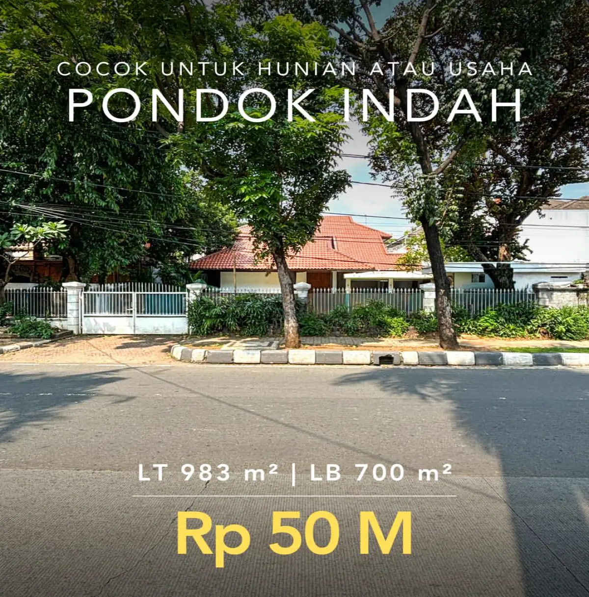 Rumah Pondok Indah Jakarta Selatan Bangunan Lama Hitung Tanah