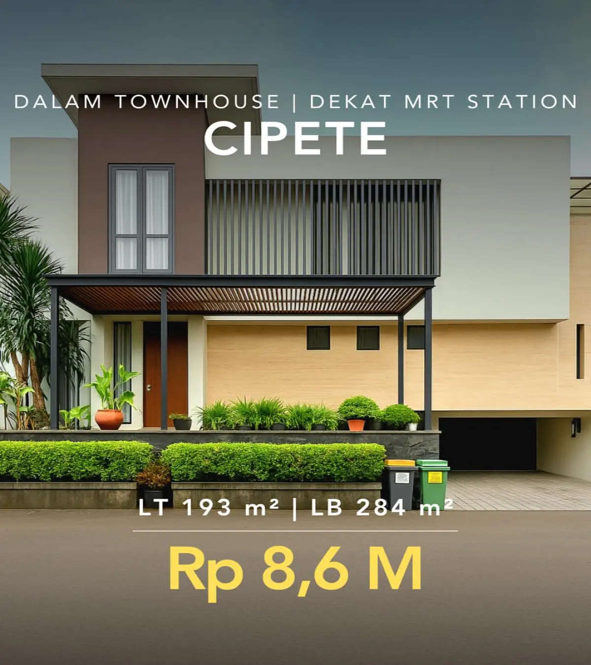 Rumah Dijual di Cipete - Dalam Townhouse Lokasi Dekat Stasiun MRT