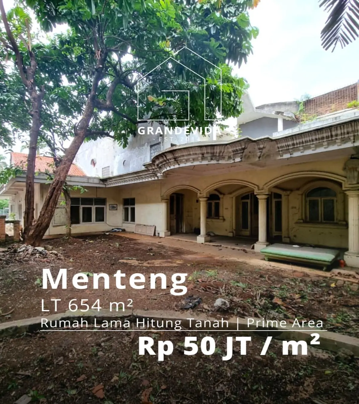 Rumah dijual di Menteng Jakarta Pusat - Rumah Dijual di Menteng - Rumah Lama Hitung Tanah Jl Garut