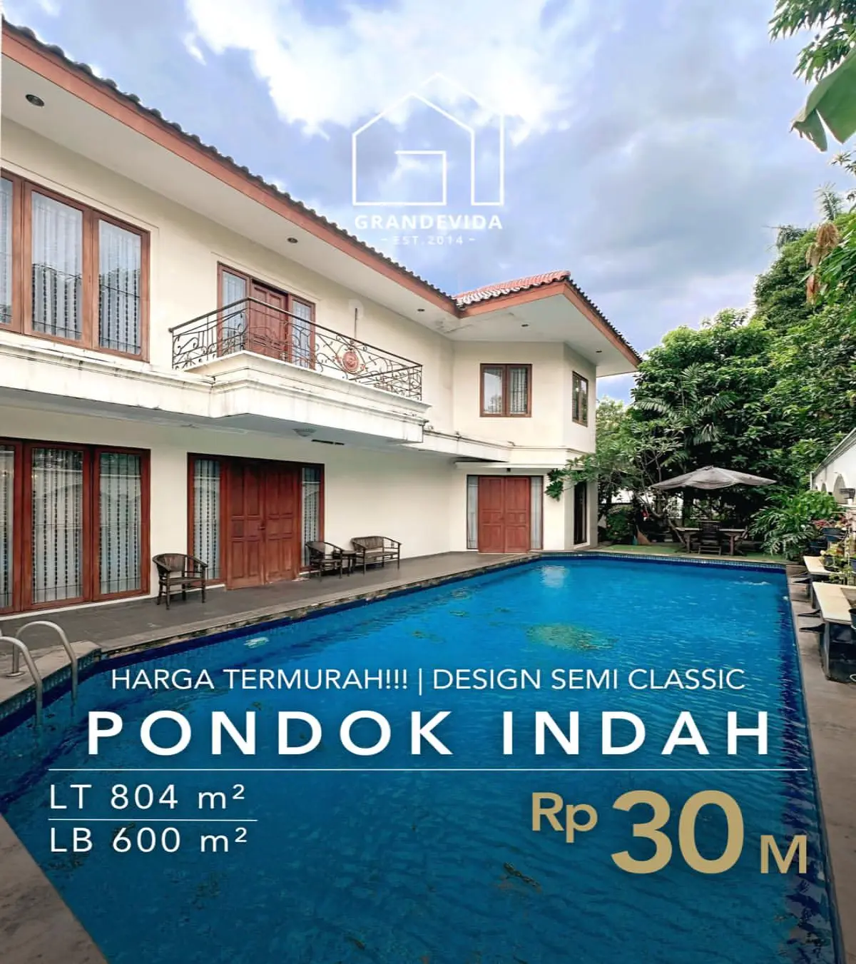 Rumah dijual di Pondok indah Jakarta Selatan - Rumah Dijual di Pondok Indah Private Pool design Classic