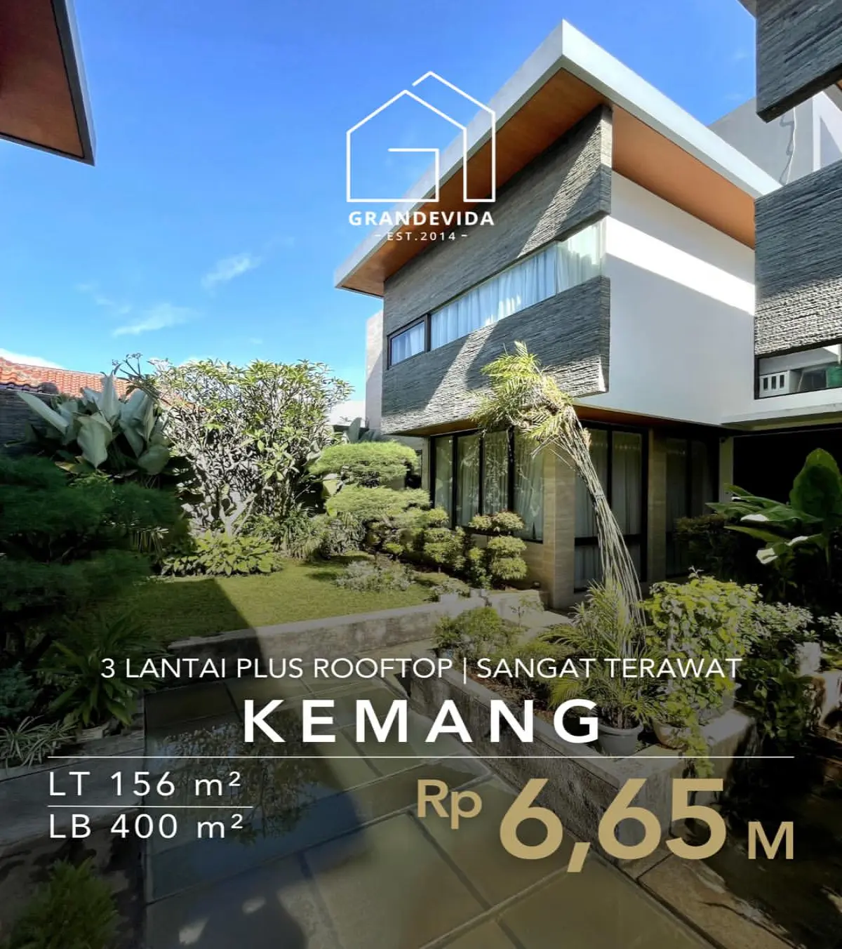 Rumah Dijual di Kemang 3 Lantai Plus Rooftop
