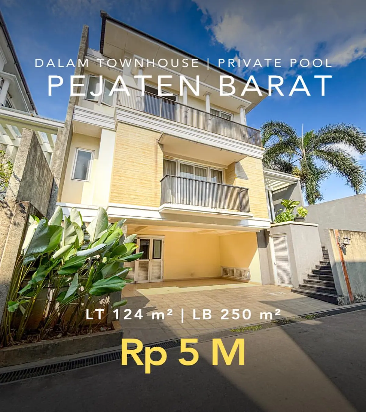 Rumah dijual di Pejaten Jakarta Selatan - Rumah Dijual di Pejaten Dalam Townhouse Private Pool