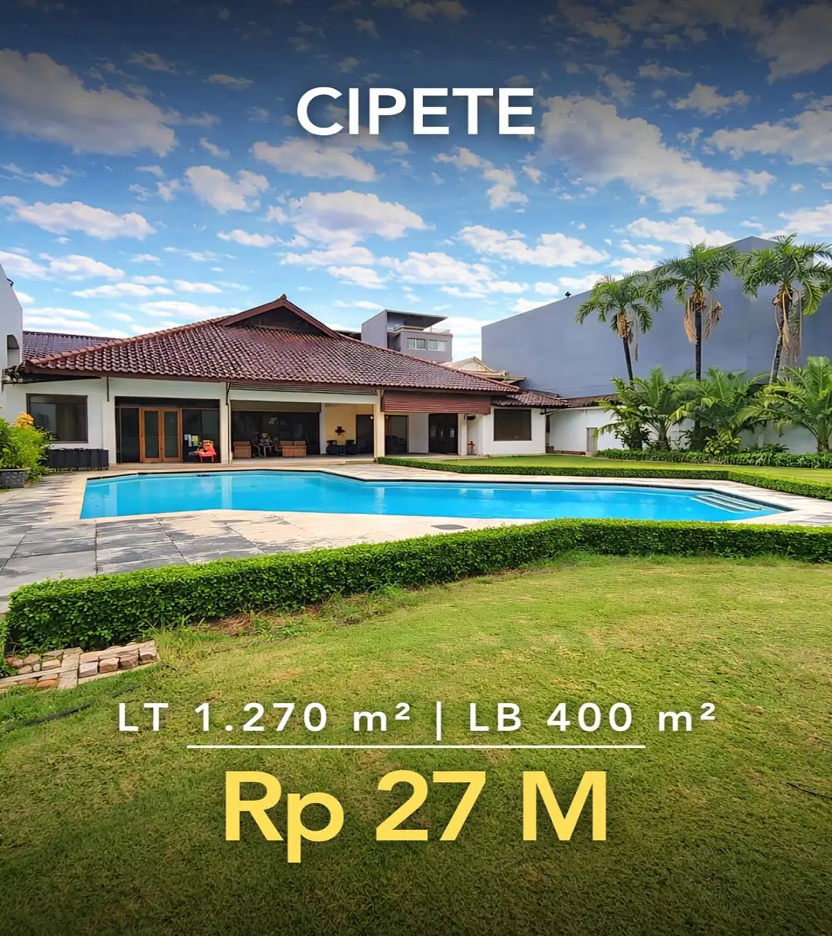 Rumah Dijual Cipete Jakarta Selatan Bangunan Satu Lantai