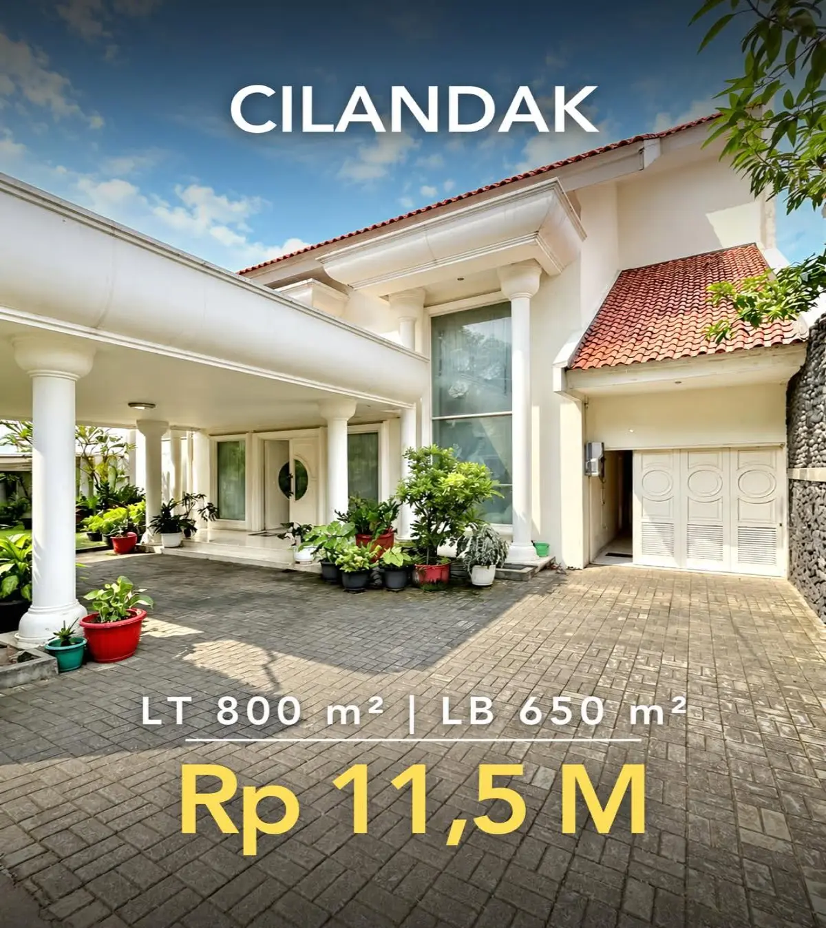 Rumah Dijual di Cilandak Jakarta Selatan – LT 800 m², LB 650 m², Dekat Pintu Tol