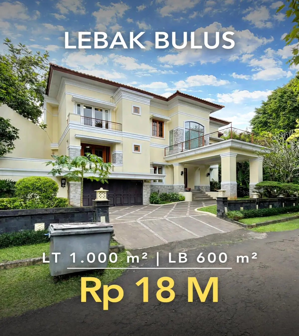 Jual Cepat Rumah di Lebak Bulus – LT 999 m², Private Pool, Harga Rp18 M