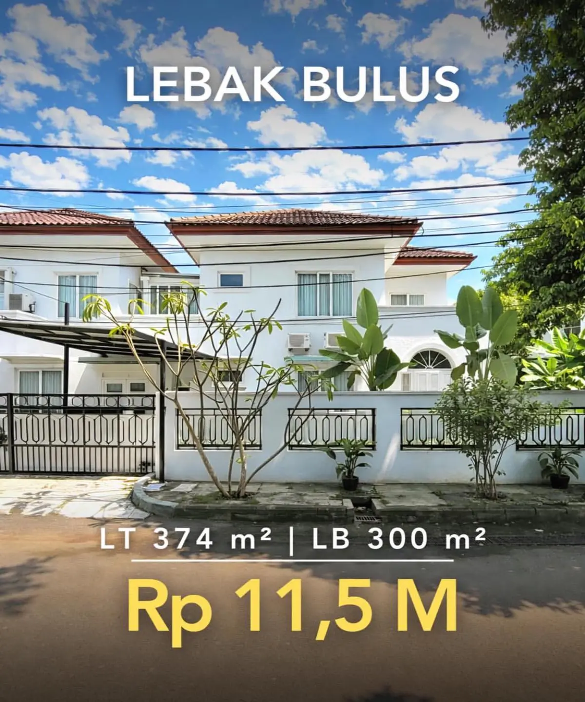 Rumah Dijual Lebak Bulus Jakarta Selatan Dekat MRT – LT 374 m², 7 KT, SHM