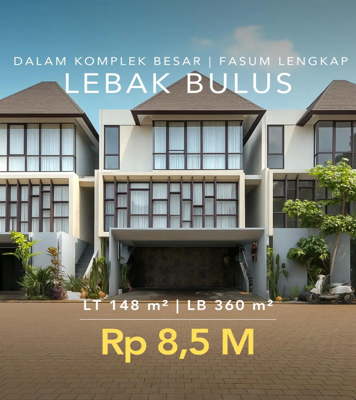 Rumah Dijual Lebak Bulus Jakarta Selatan – LT 148 m², LB 360 m², Full Furnished, SHM