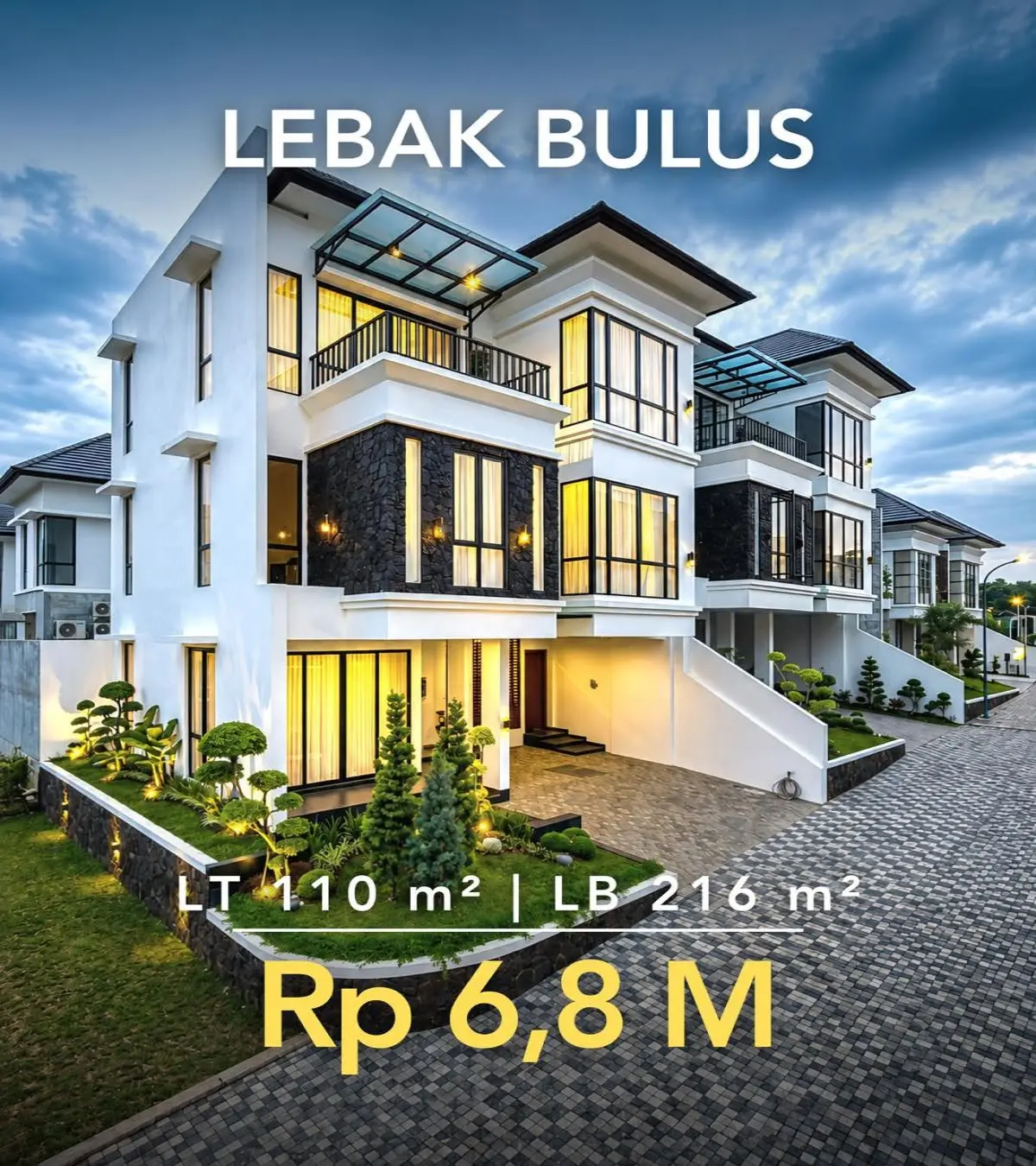 Rumah Brand New Dijual di Lebak Bulus – Townhouse Modern Tropis 3 Lantai, SHM