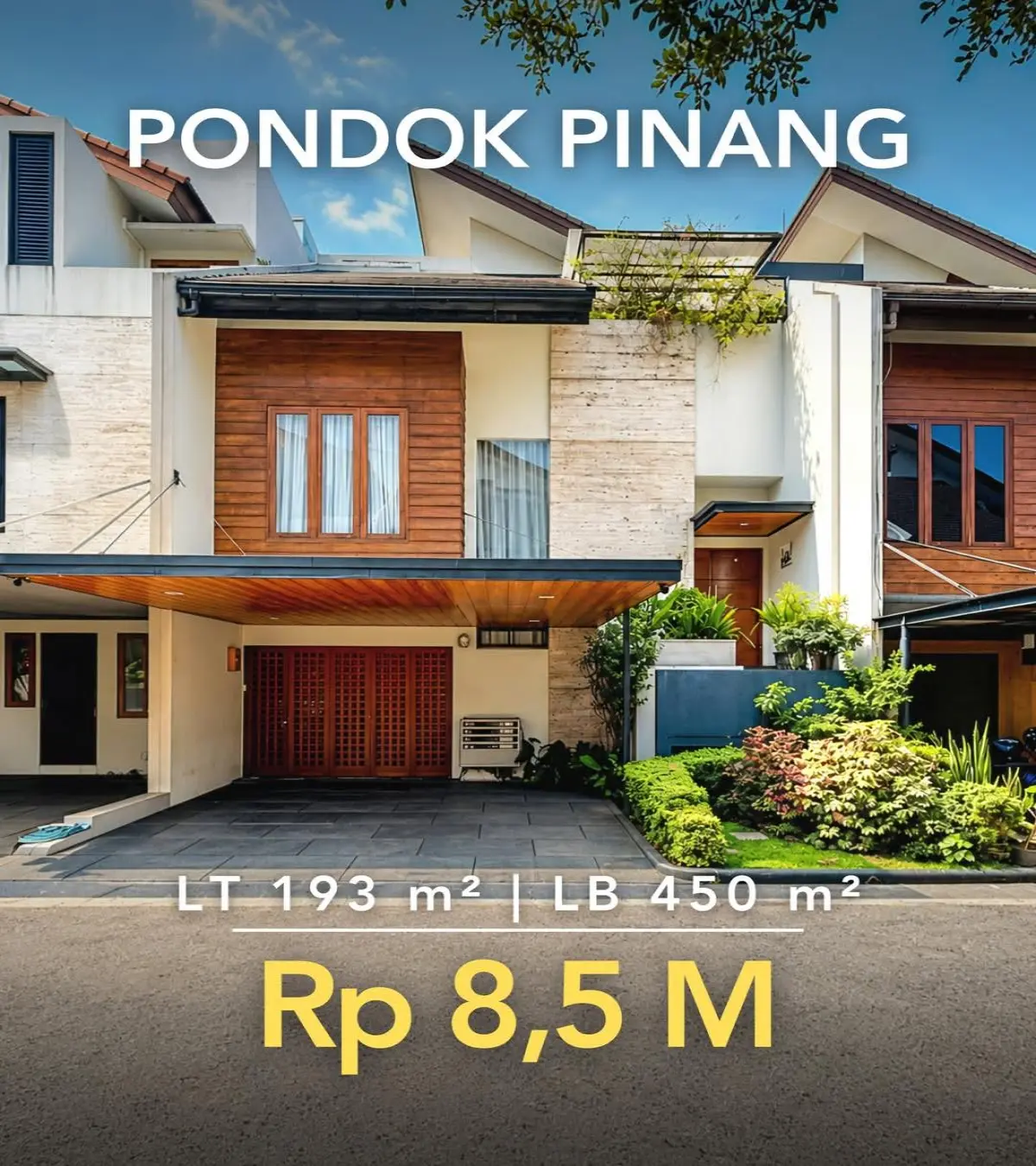 Rumah Dijual Pondok Pinang Jakarta Selatan – Furnished, Private Pool, LT 193 m², SHM