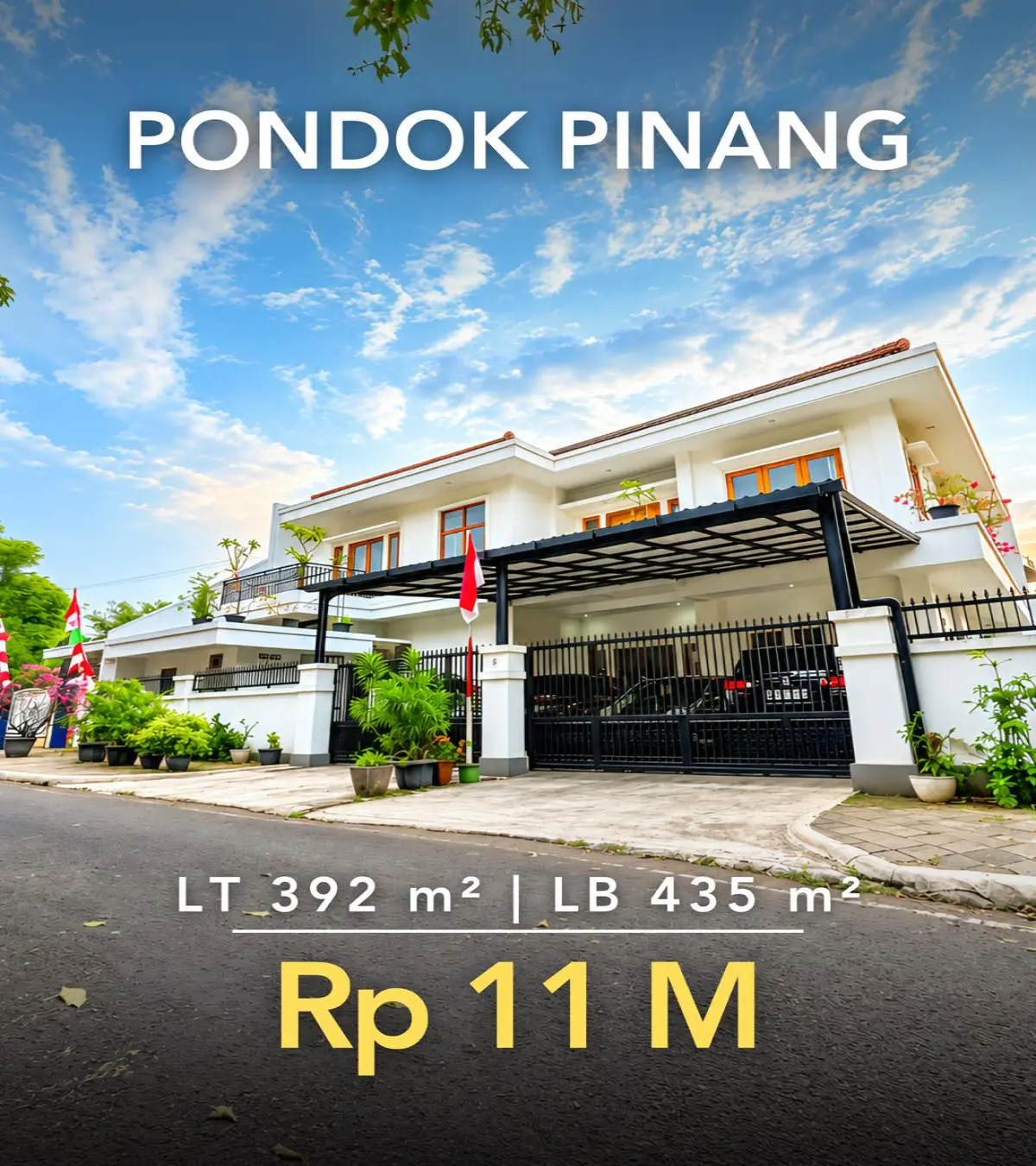 Rumah Hook Dijual Pondok Pinang Jakarta Selatan – LT 392 m², LB 435 m², SHM