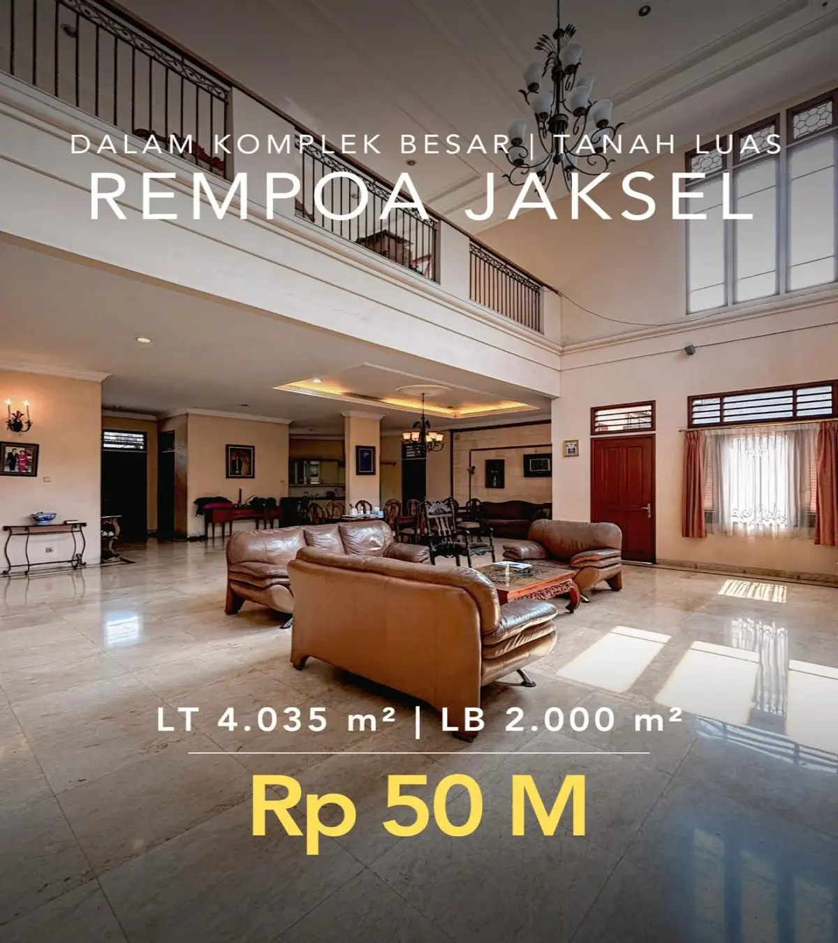 Rumah Tanah Luas Dijual di Rempoa Jakarta Selatan – LT 4.035 m², 12 Pintu Kontrakan, 3 SHM