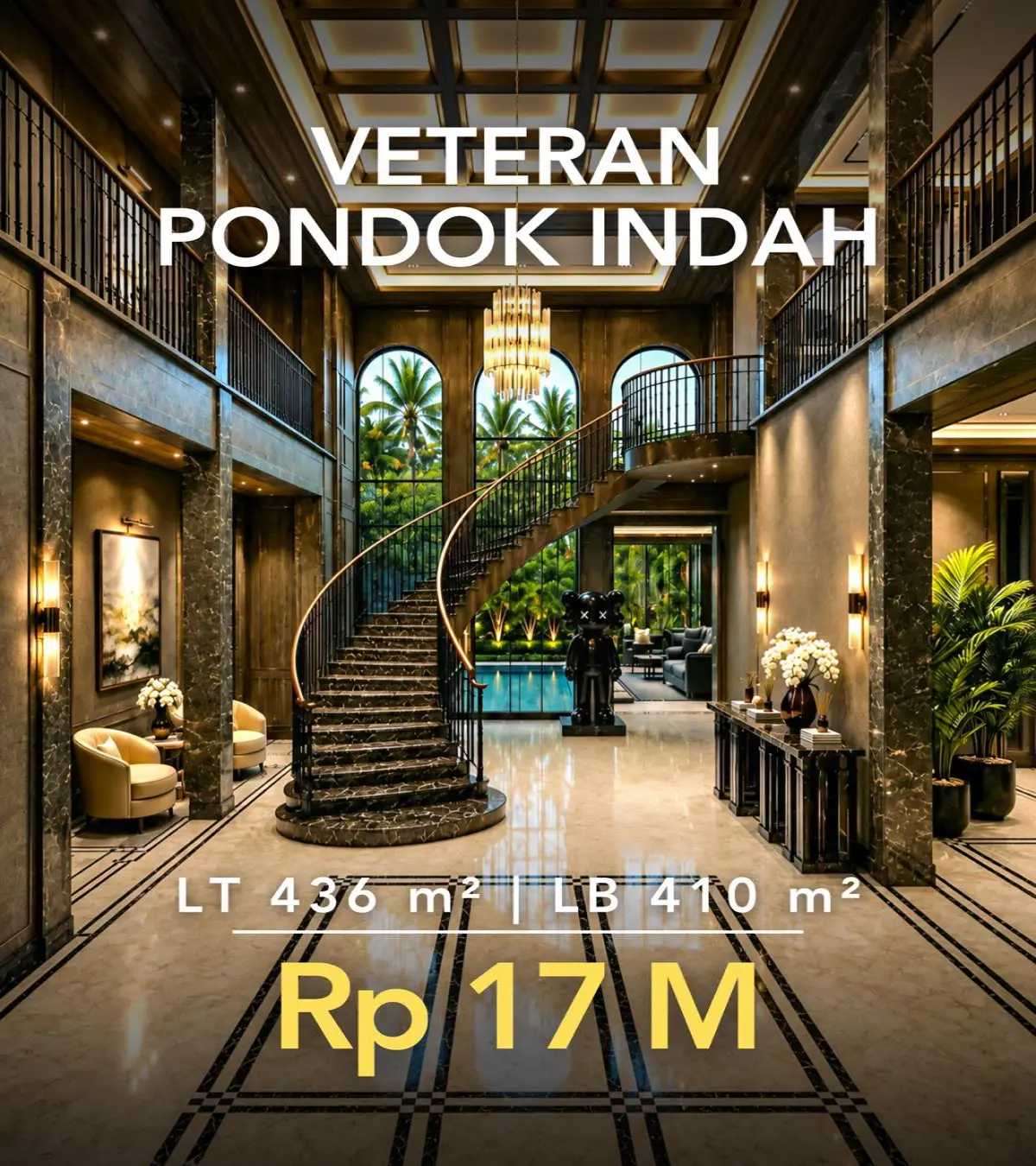 Rumah Brand New Dijual Veteran Pondok Indah – Modern Classic, Swimming Pool, SHM