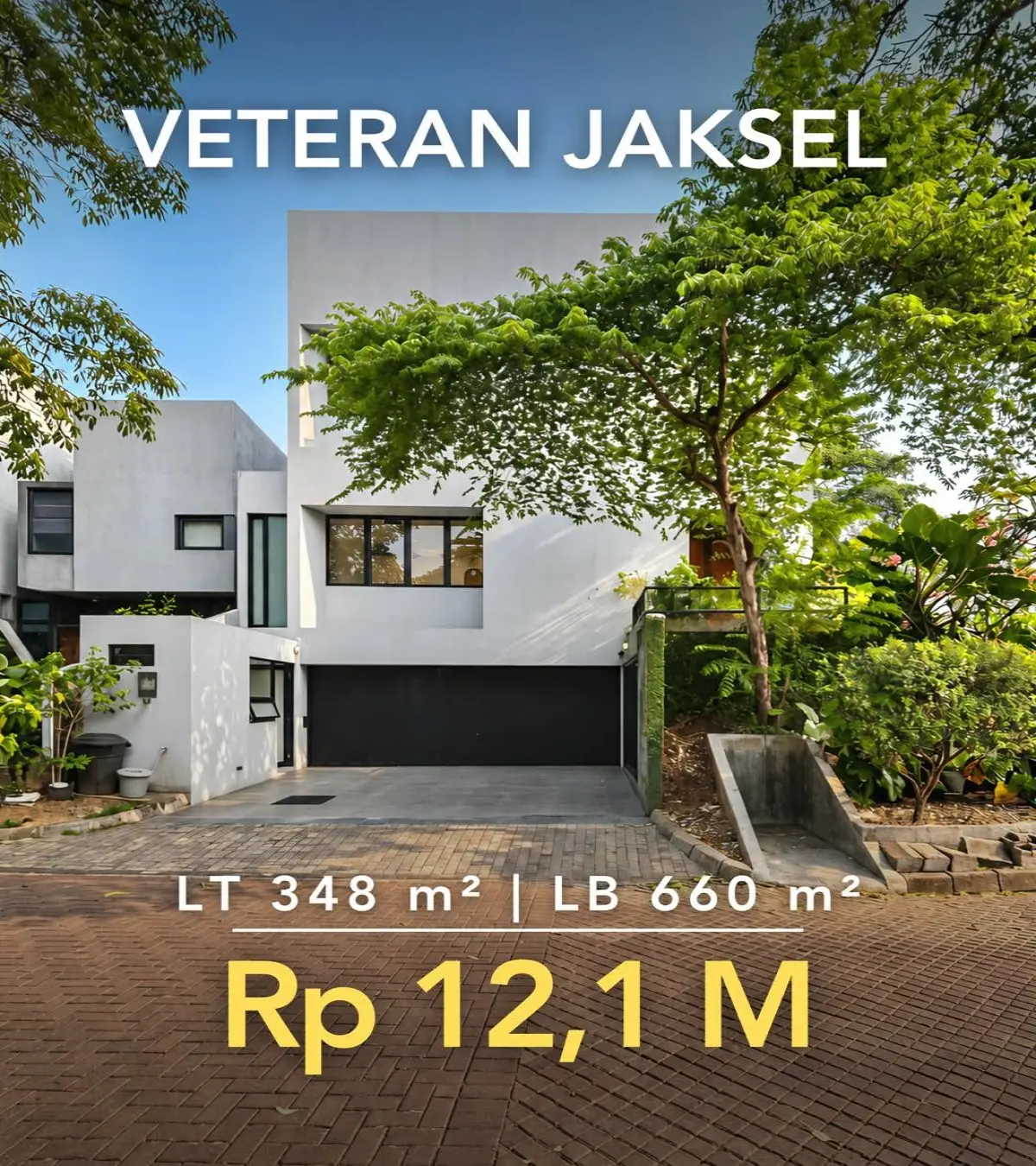Rumah Dijual di Veteran Jakarta Selatan – Townhouse Besar Posisi Hook, 3 Lantai