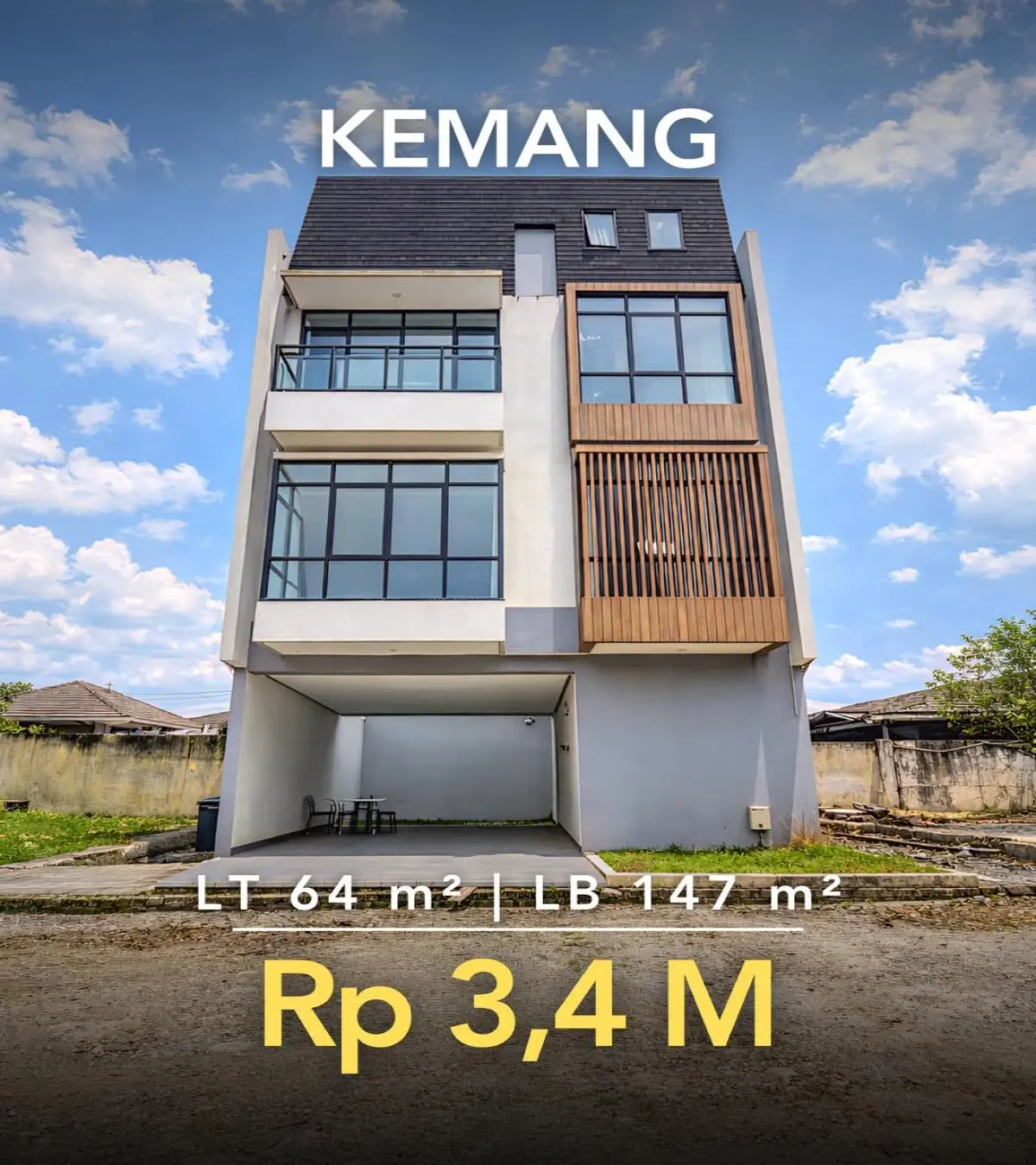 Rumah Brand New Dijual Kemang Private Cluster 4 Lantai Fully Furnished SHM Rp 3,4–5,9 M