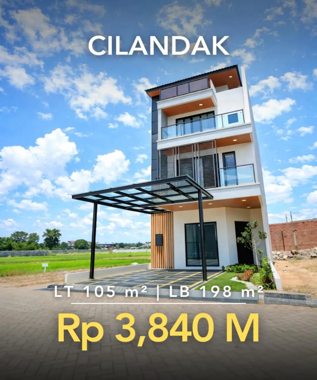 Townhouse Alonica Hills Rumah Brand New Dijual Cilandak 3 Lantai + Rooftop, LT 105–253 m², SHM Mulai Rp 3,84 M