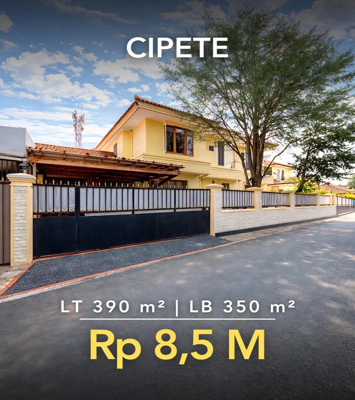 Rumah Dijual Cipete Dekat Antasari & Kemang LT 390 m² LB 350 m² SHM Rp 8,5 M