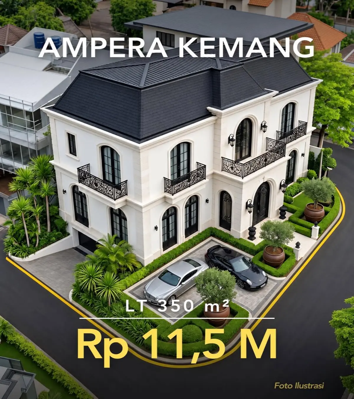 Tanah Dijual Kemang 350 m² – Kavling Kotak Siap Bangun, Komplek One Gate, Row 8 Meter, SHM