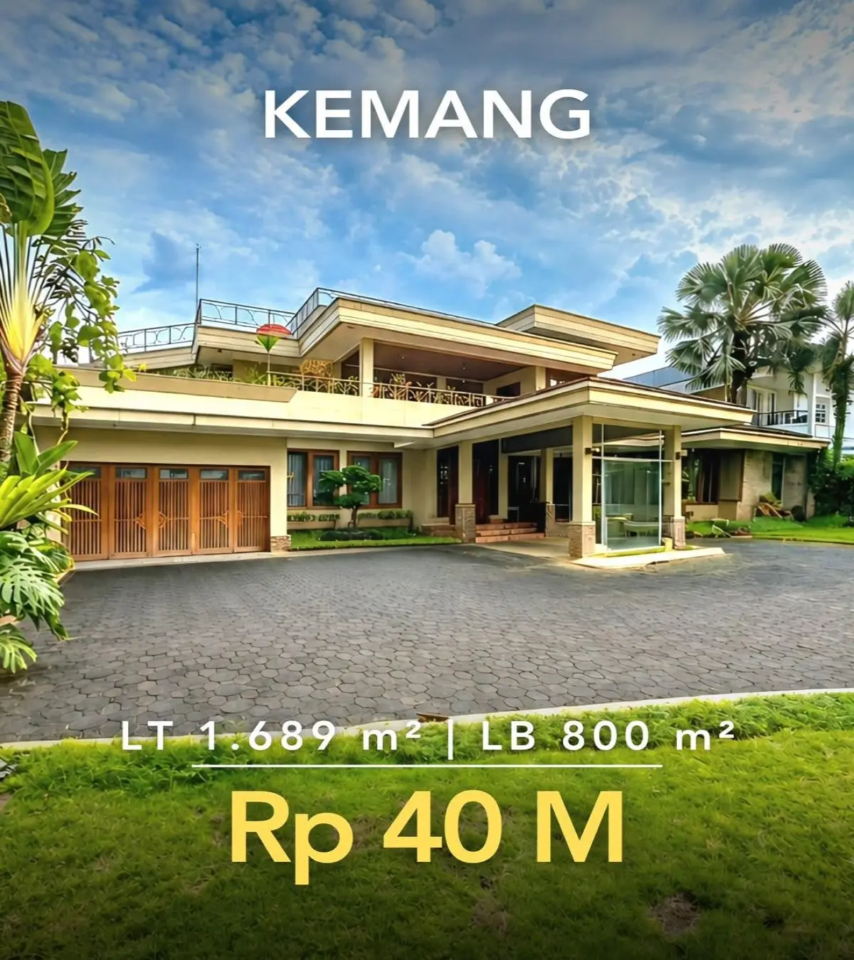 Rumah Mewah Dijual di Kemang Jakarta Selatan – Tanah Luas 1.689 m², Private Pool & SHM