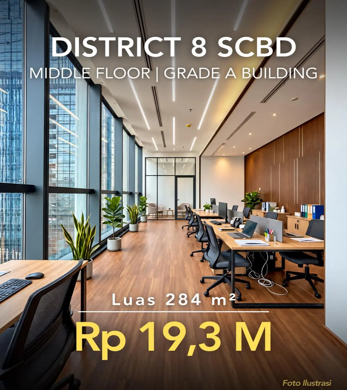 Office Dijual & Disewa Treasury Tower District 8 SCBD, 284 m² – Kebayoran Baru, Jakarta Selatan